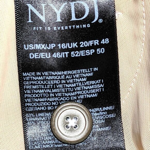 Curves 360 NYJD White High Rise Wide Leg Linen Blend Stretch With Wear Size 16 - Picture 7 of 12